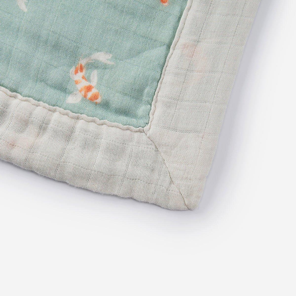 Swimming Koi Bamboo Big Lovey Three-Layer Muslin Blanket image number 4