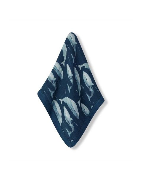 Blue Whale Mini Lovey Two-Layer Muslin Security Blanket