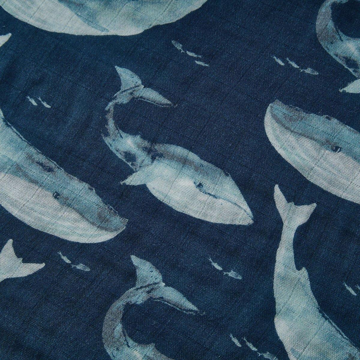 Blue Whale Mini Lovey Two-Layer Muslin Security Blanket image number 2