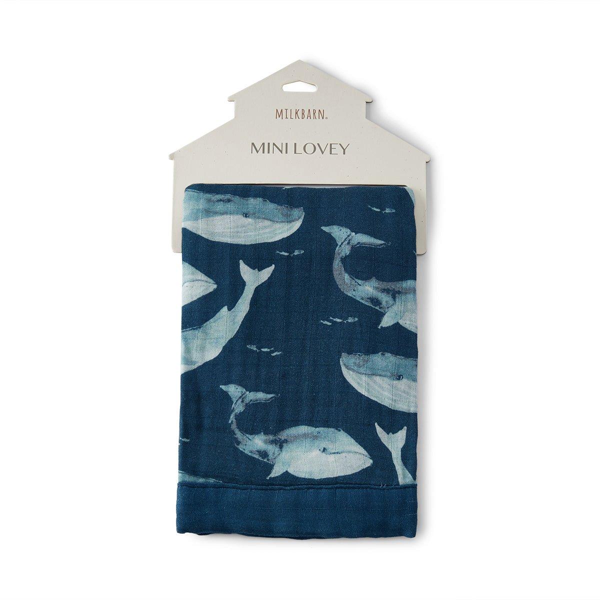 Blue Whale Mini Lovey Two-Layer Muslin Security Blanket image number 1
