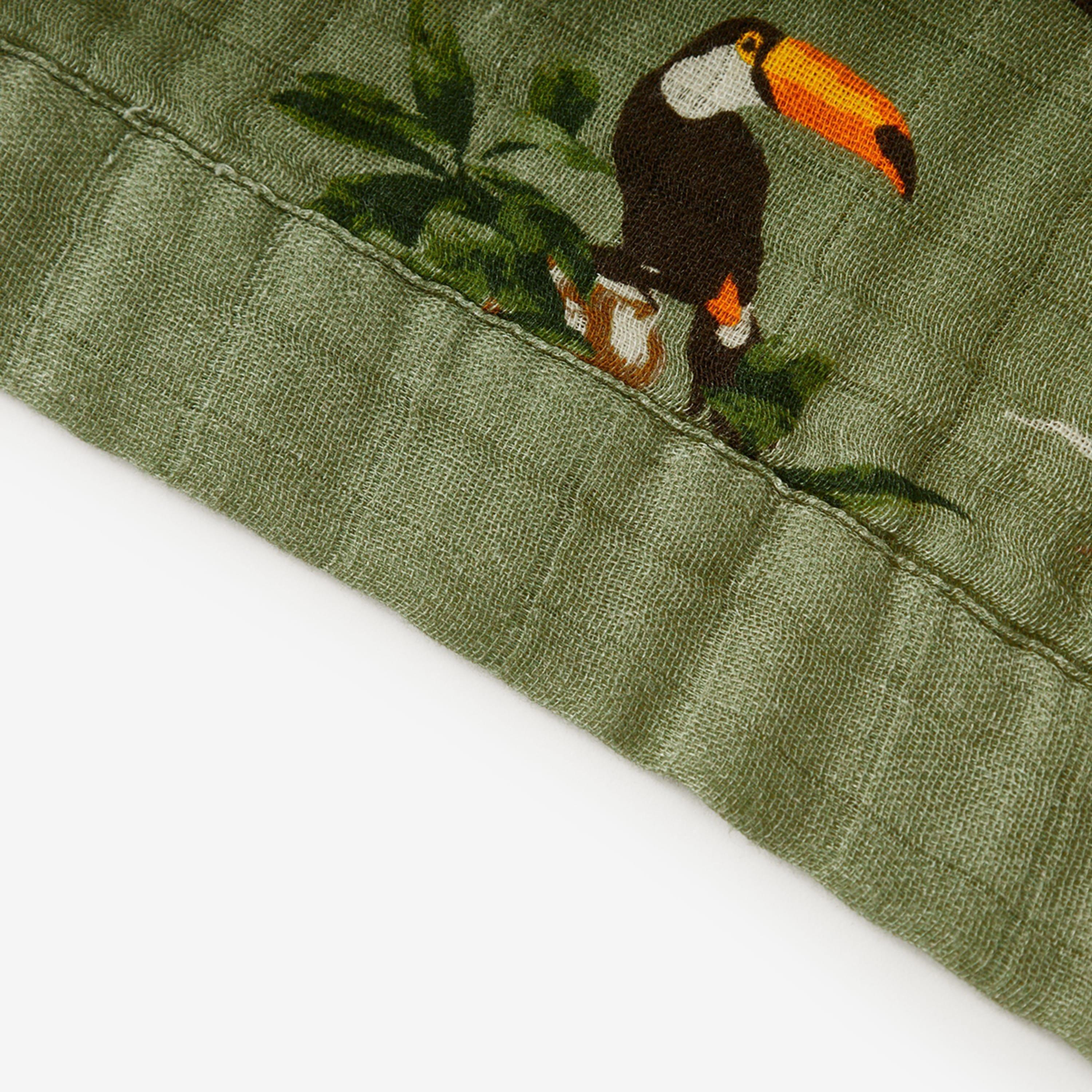 Toucan Bamboo Big Lovey Three-Layer Muslin Blanket image number 1