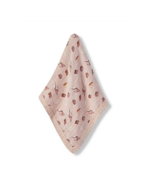 Seashells Mini Lovey Two-Layer Muslin Security Blanket