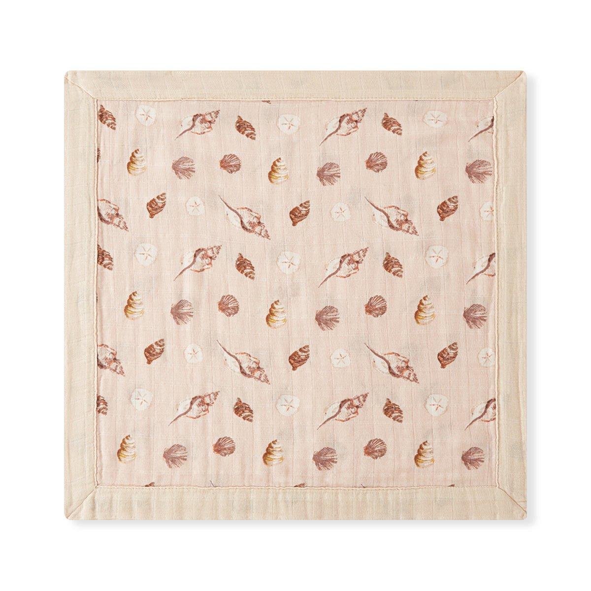 Seashells Mini Lovey Two-Layer Muslin Security Blanket image number 2