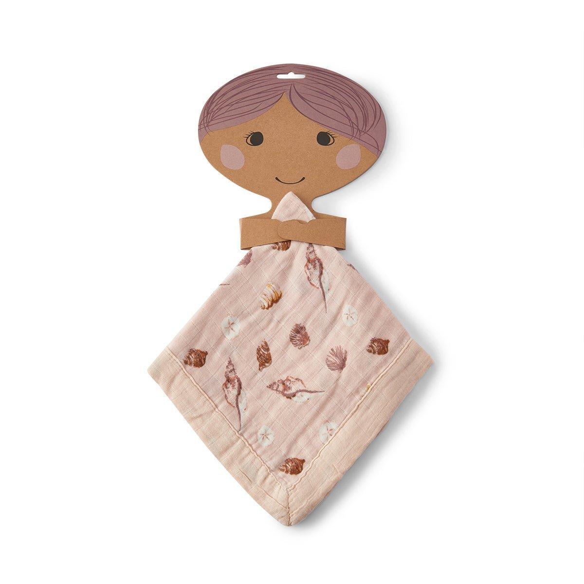 Seashells Mini Lovey Two-Layer Muslin Security Blanket image number 1