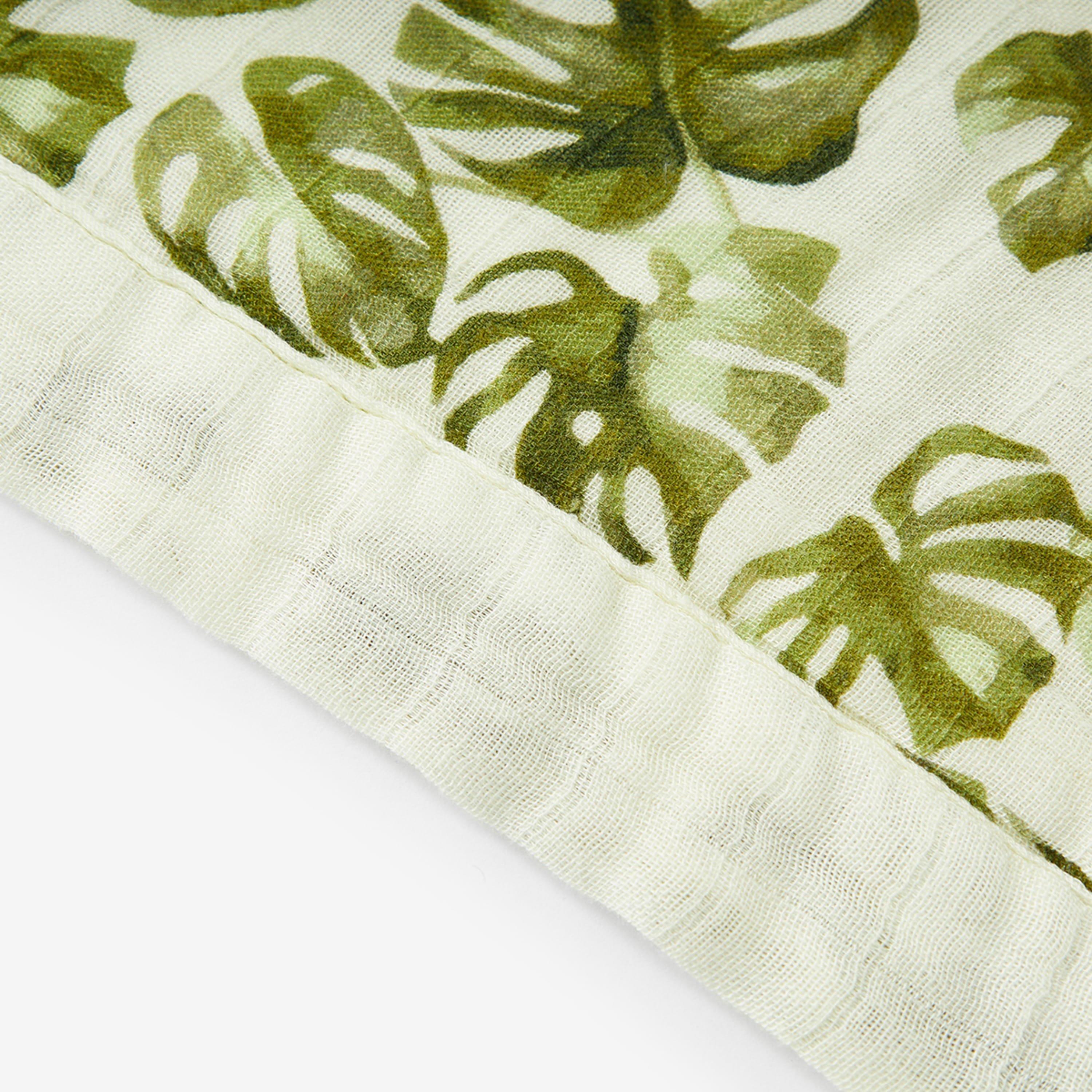 Island Leaf Bamboo Big Lovey Three-Layer Muslin Blanket image number 1