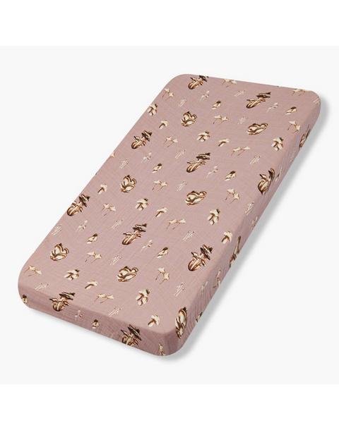 Mushroom Organic Cotton Crib Sheet