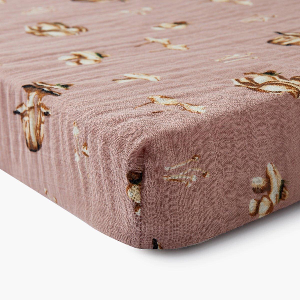 Mushroom Organic Cotton Crib Sheet image number 1