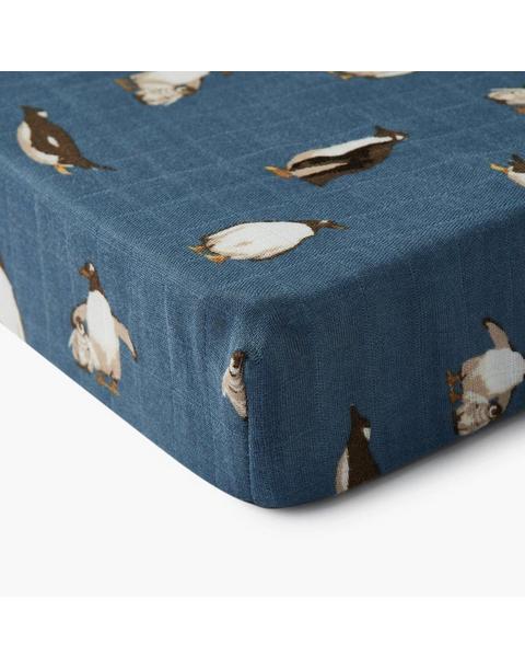 Penguin Bamboo Crib Sheet