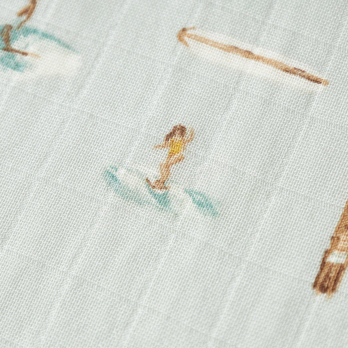 Vintage Surf Bamboo Muslin Swaddle Blanket image number 4