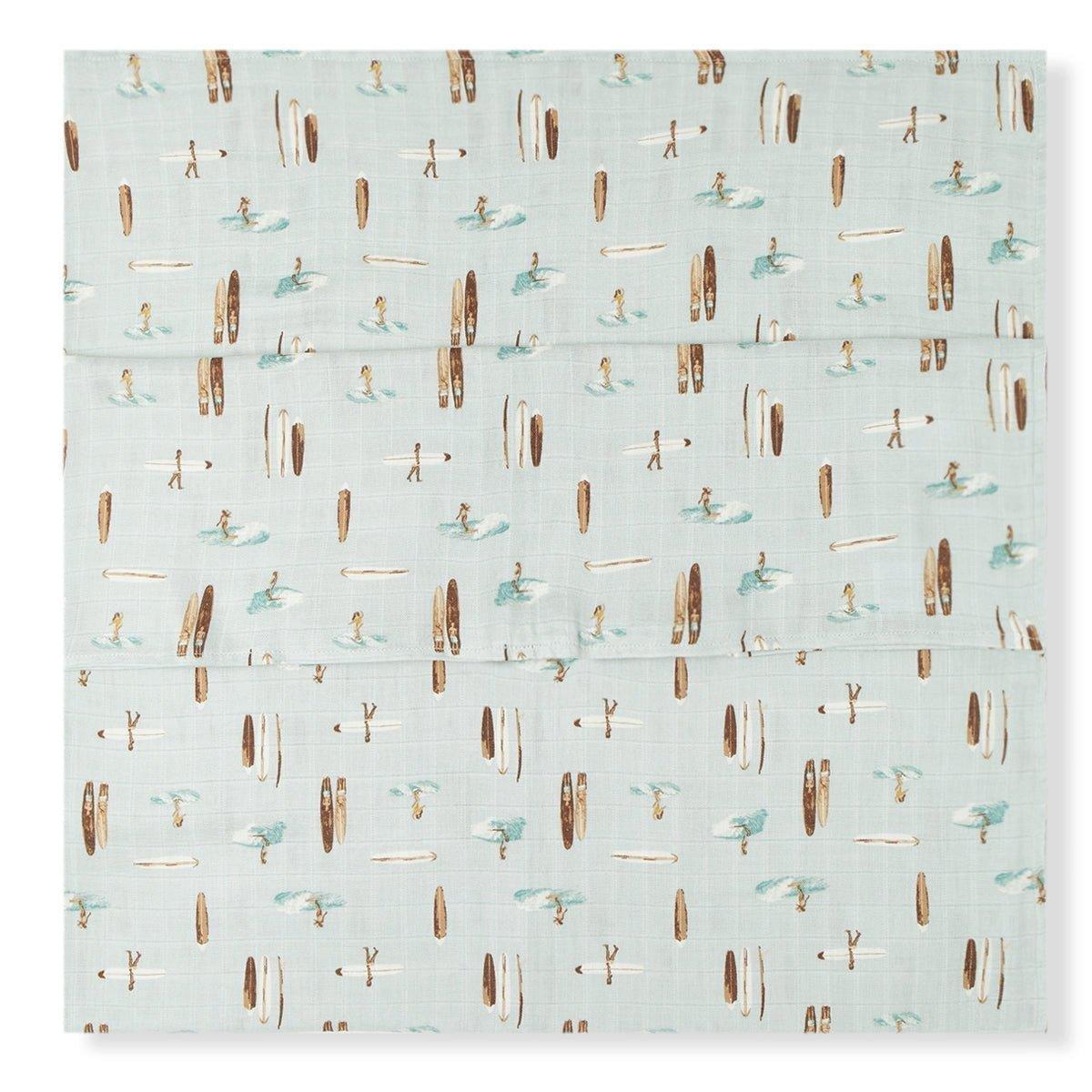 Vintage Surf Bamboo Muslin Swaddle Blanket image number 1