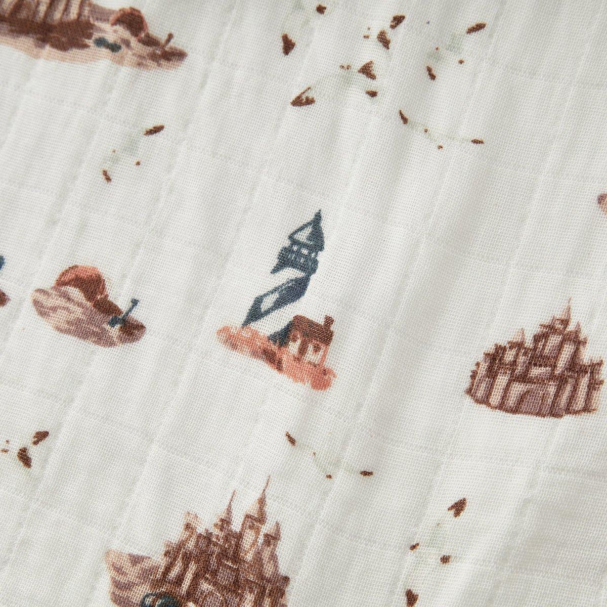 Sandcastle Organic Cotton Muslin Swaddle Blanket image number 2