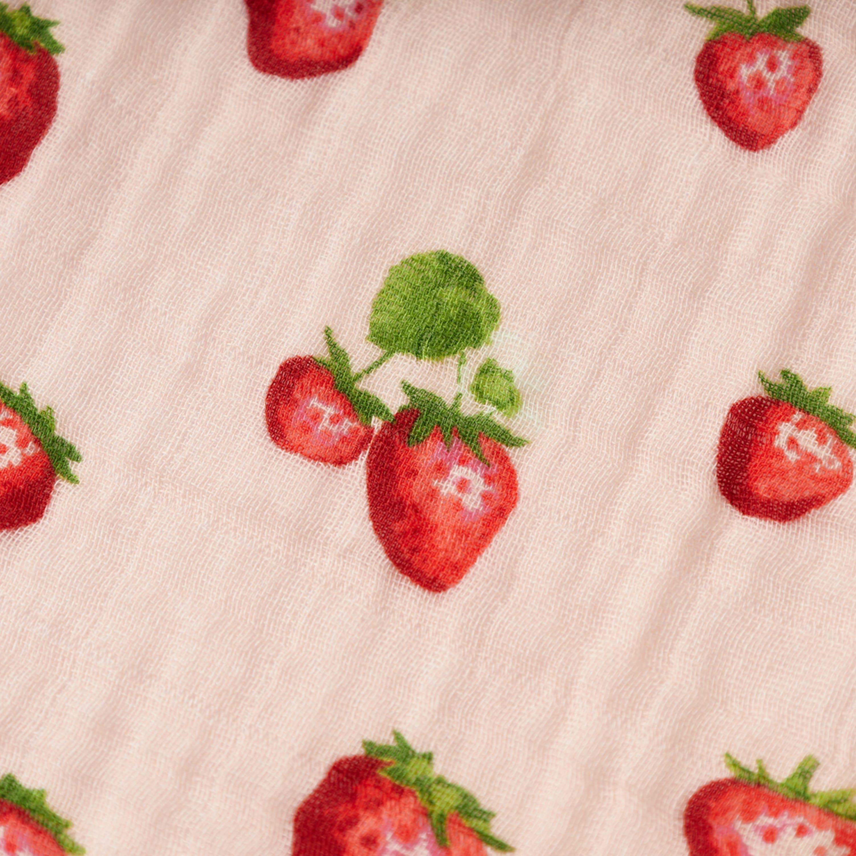 Strawberry Organic Cotton Swaddle Blanket image number 2
