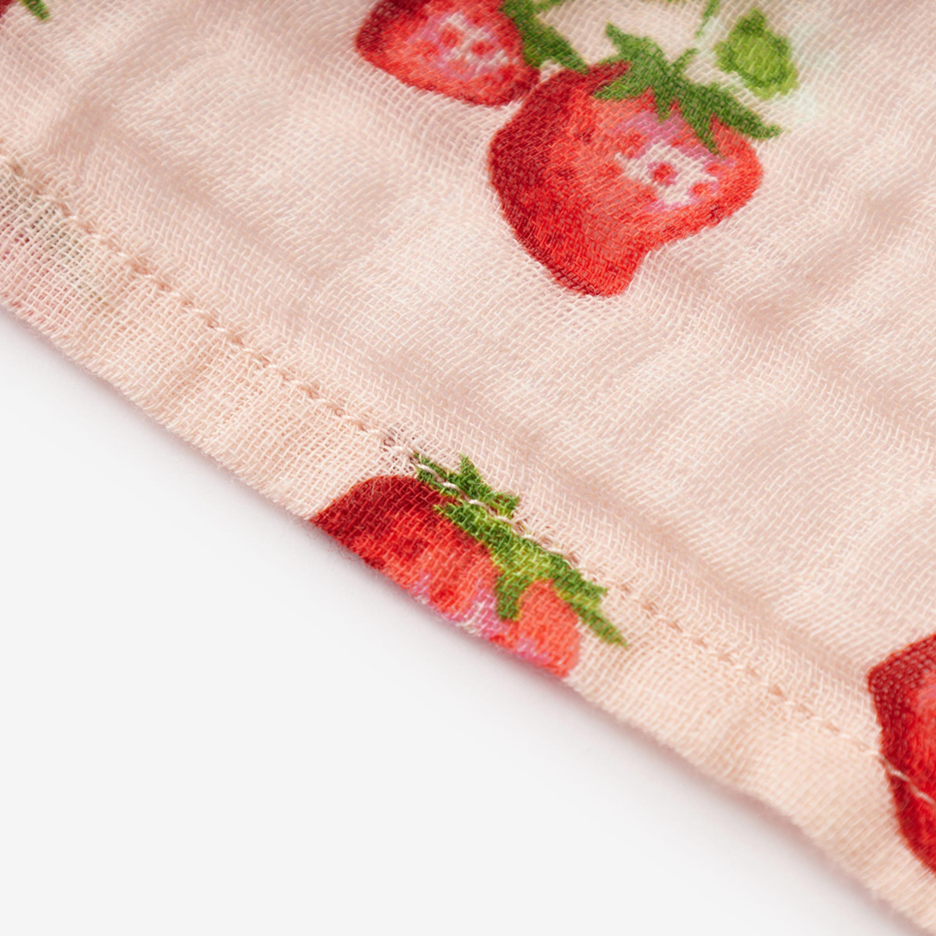 Strawberry Organic Cotton Swaddle Blanket image number 1