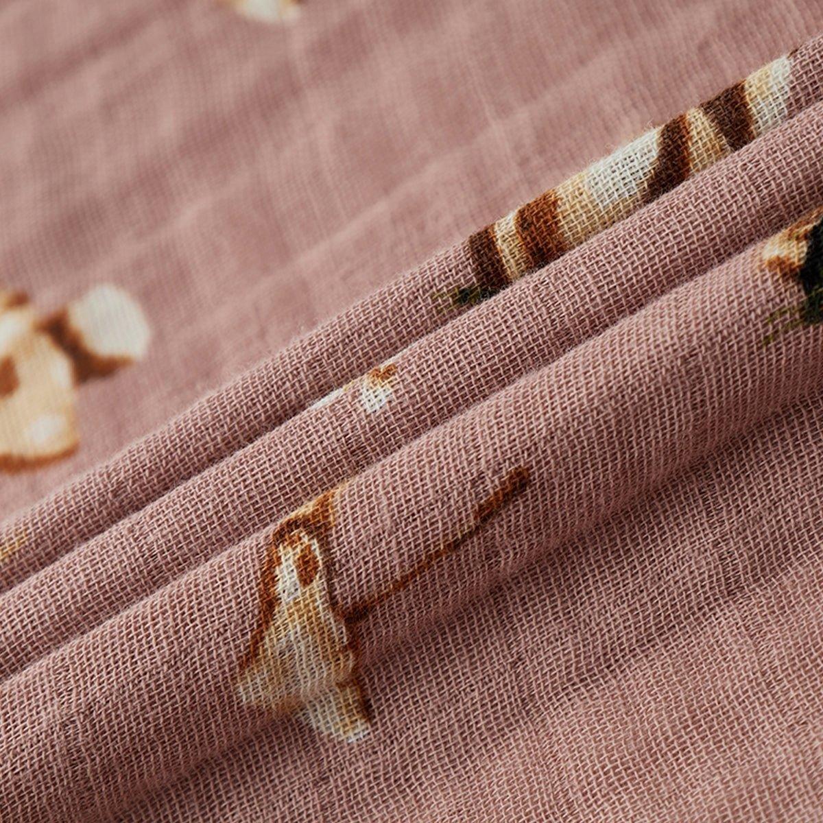Mushroom Organic Cotton Muslin Swaddle Blanket image number 3
