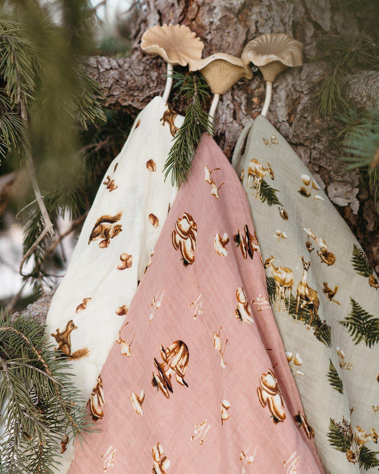 Mushroom Organic Cotton Muslin Swaddle Blanket image number 4