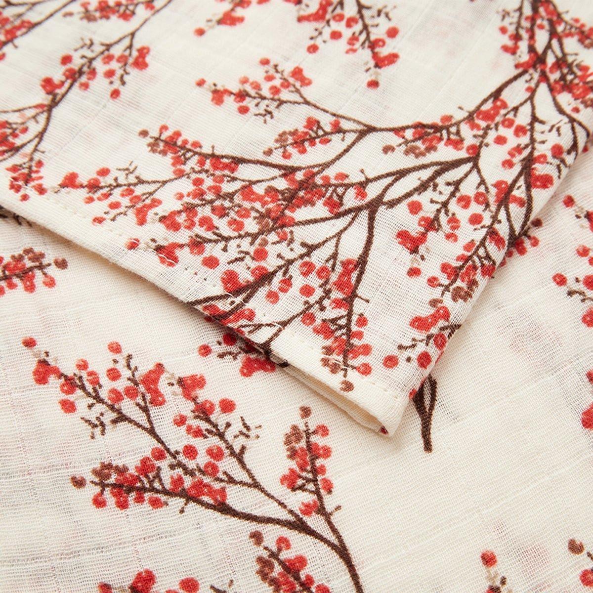 Winterberry Organic Cotton Muslin Swaddle Blanket image number 2