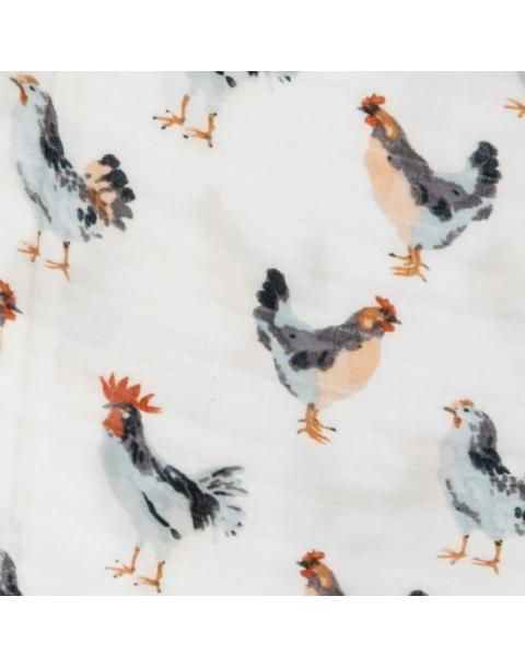 Chicken Organic Cotton Muslin Swaddle Blanket