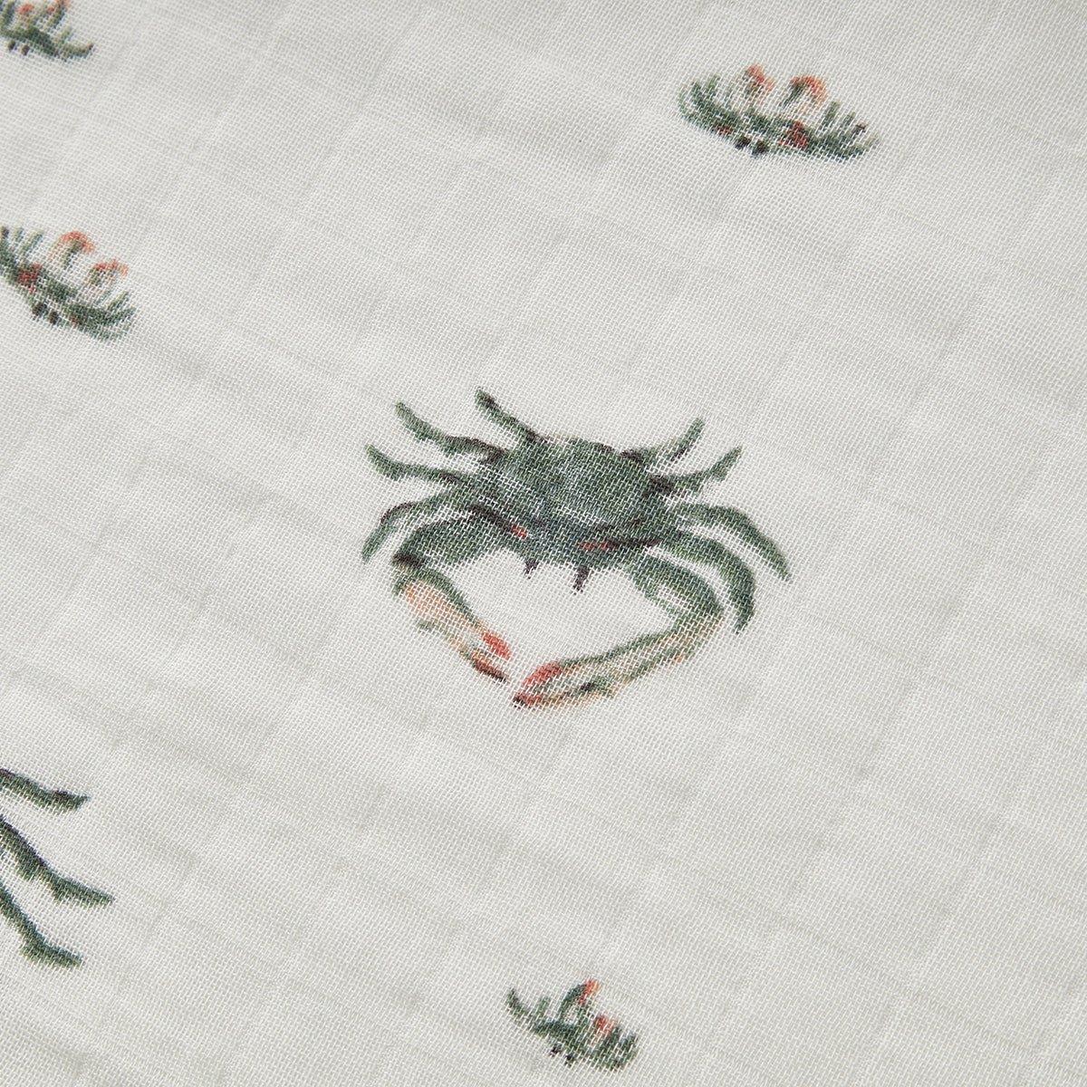 Coastal Crab Bamboo Muslin Swaddle Blanket image number 2