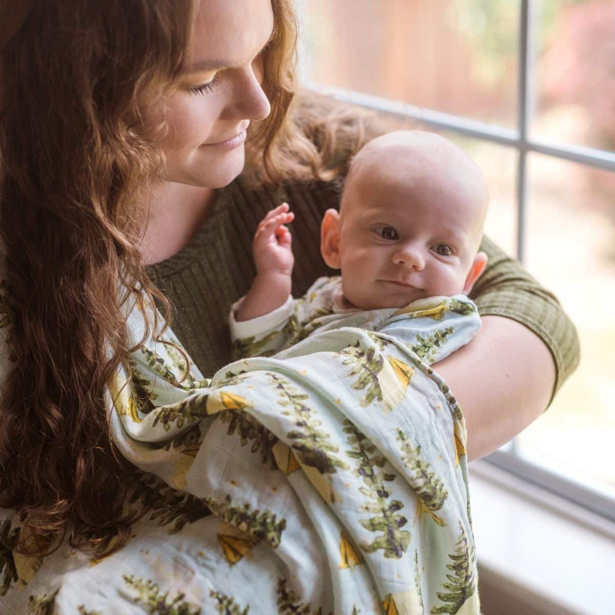 Coastal Crab Bamboo Muslin Swaddle Blanket image number 3