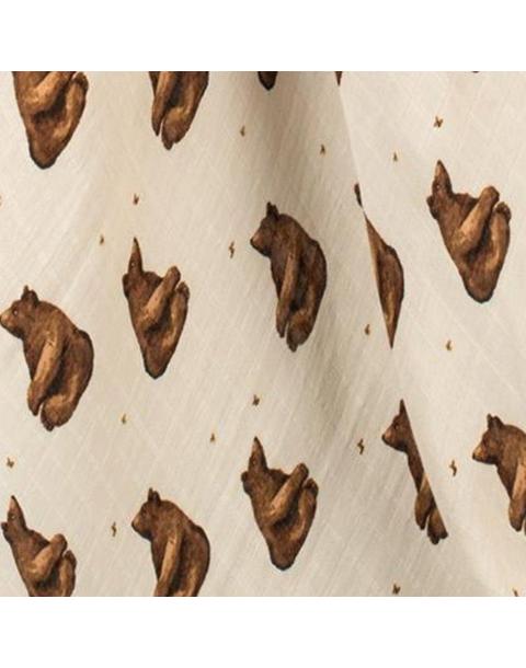 Honey Bear Bamboo Muslin Swaddle Blanket