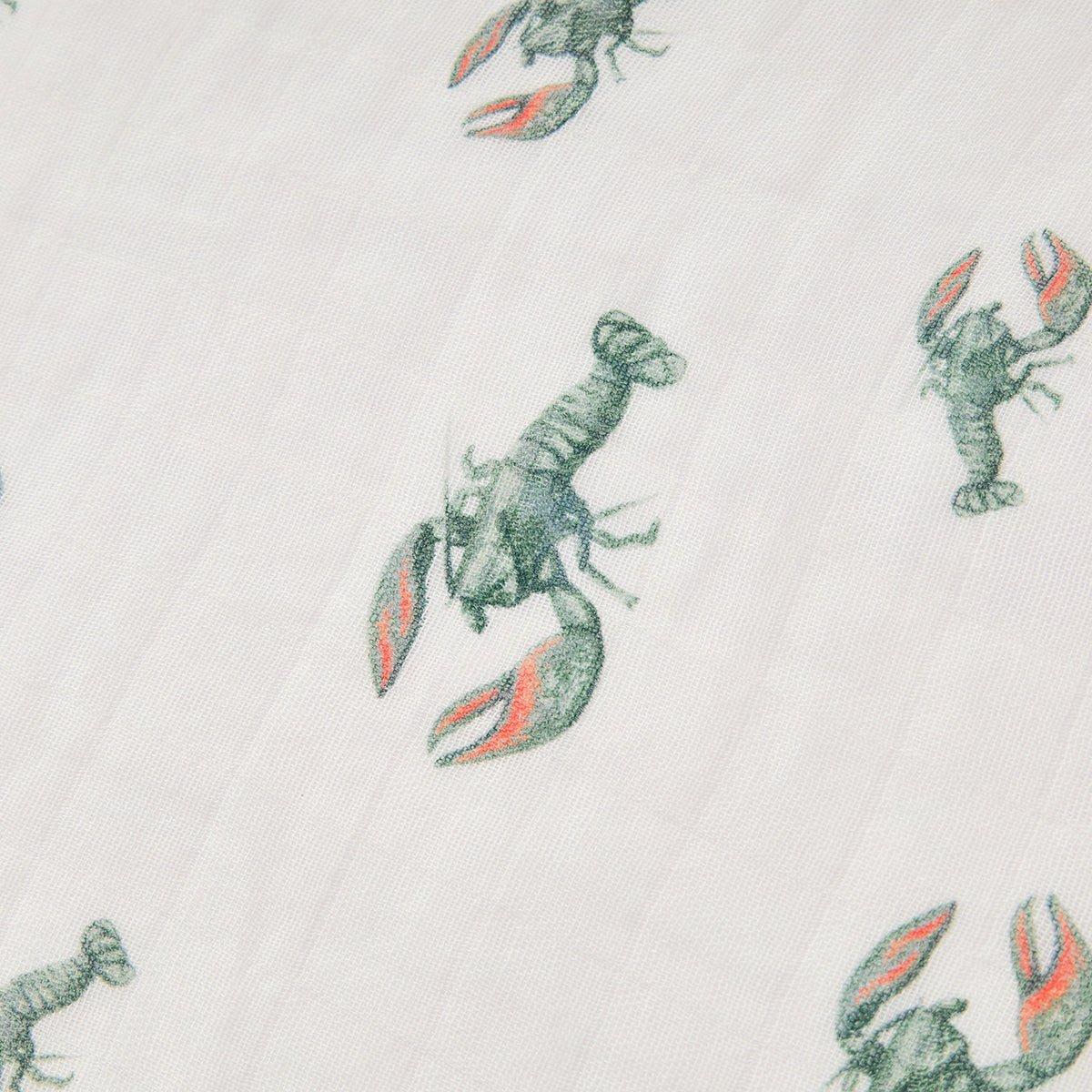 Mint Lobster Bamboo Swaddle Blanket image number 3