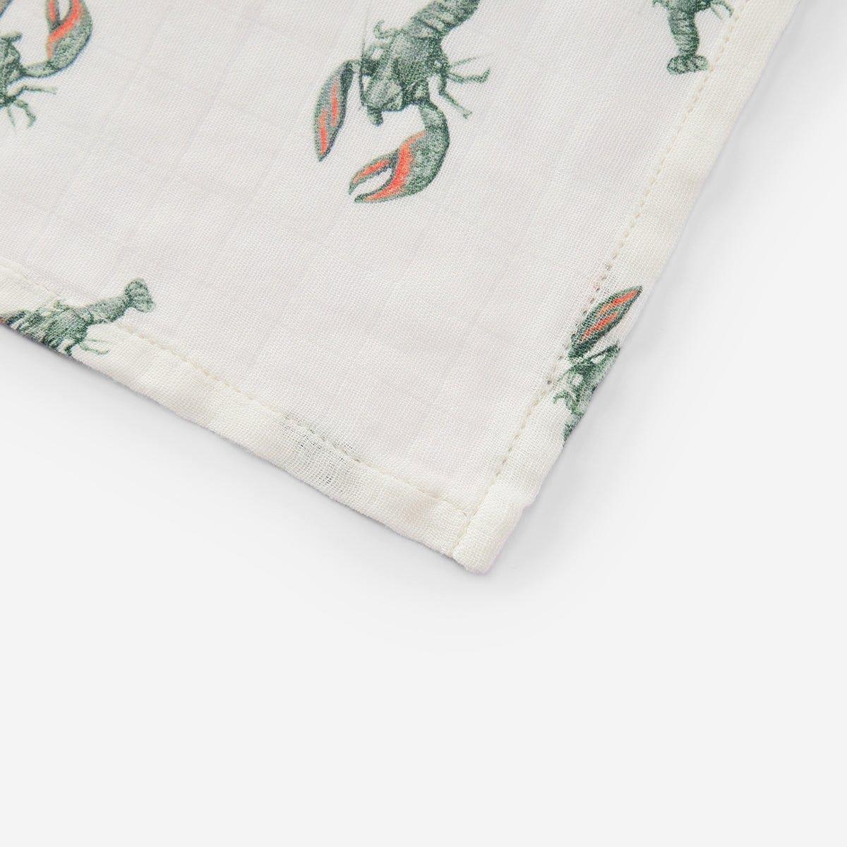 Mint Lobster Bamboo Swaddle Blanket image number 1