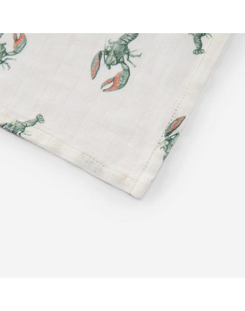 Mint Lobster Bamboo Swaddle Blanket