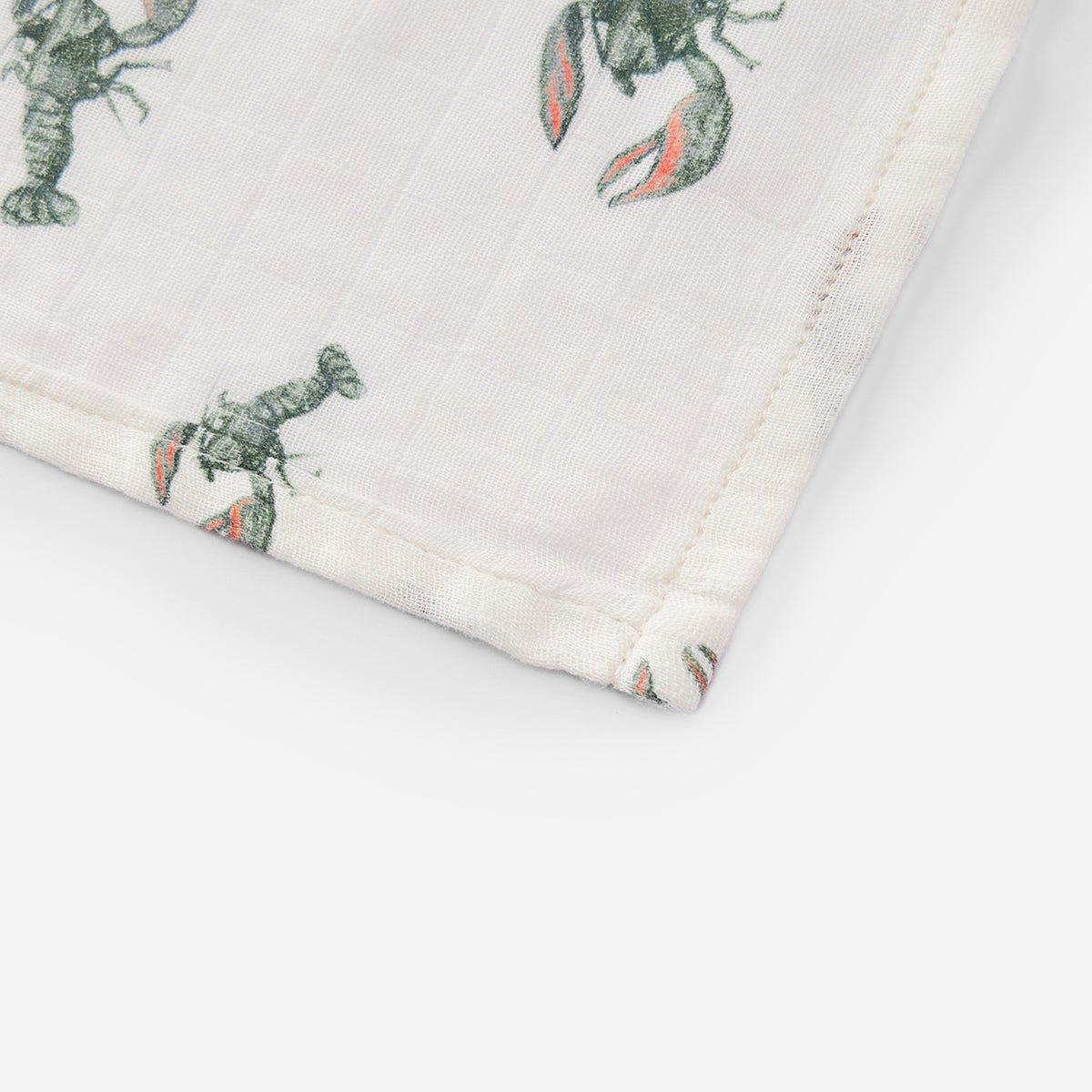 Mint Lobster Bamboo Two-Piece Burp Cloth Set image number 2