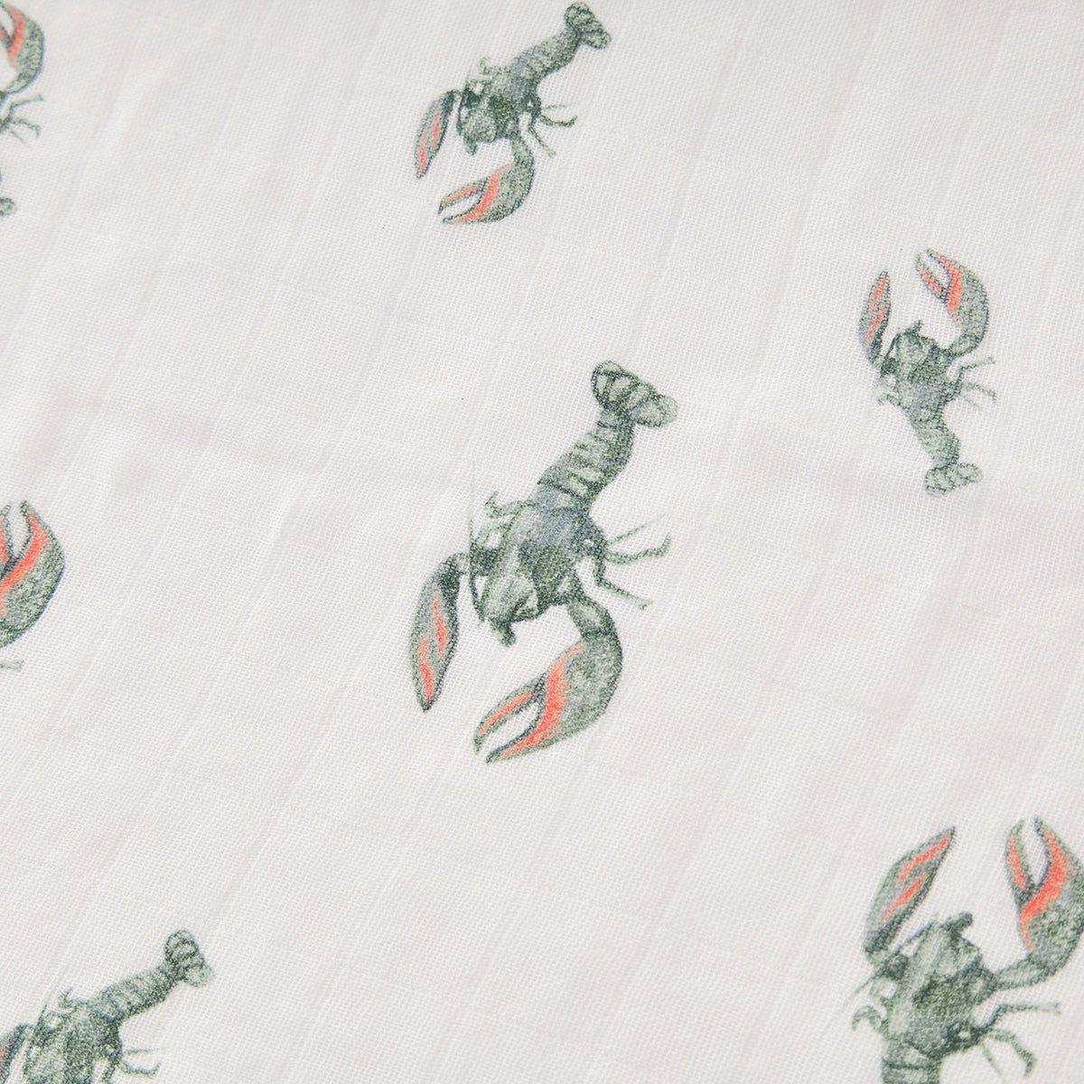Mint Lobster Bamboo Two-Piece Burp Cloth Set image number 3