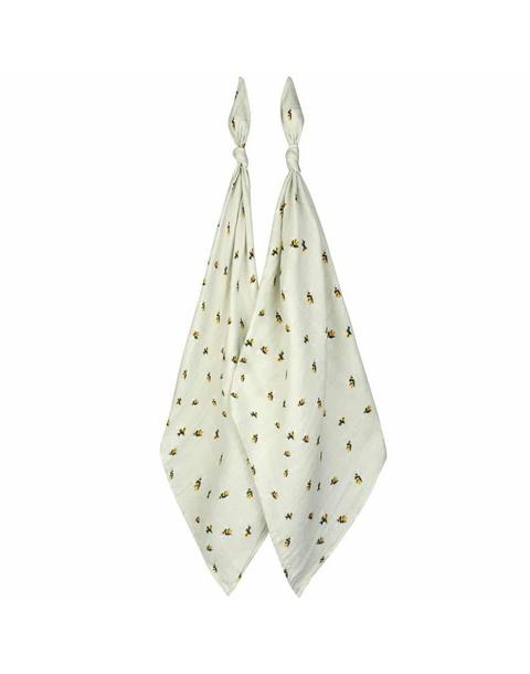 Bumblebee Bamboo Muslin Two-Piece Burp Cloth Set