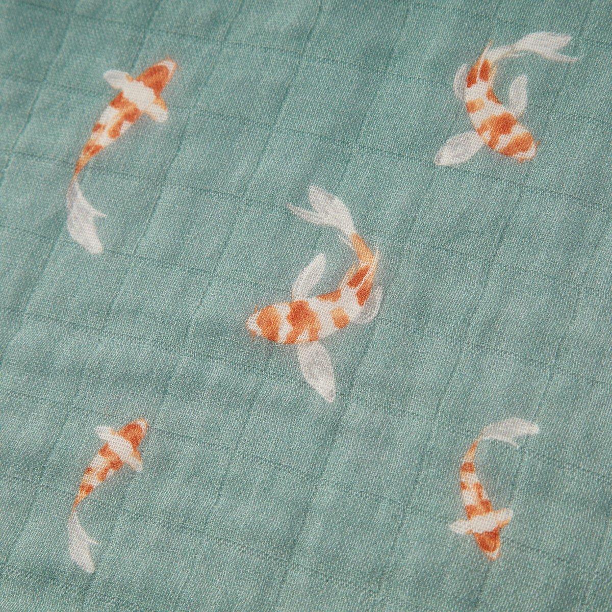 Swimming Koi Organic Cotton Two-Piece Burp Cloth Set image number 3