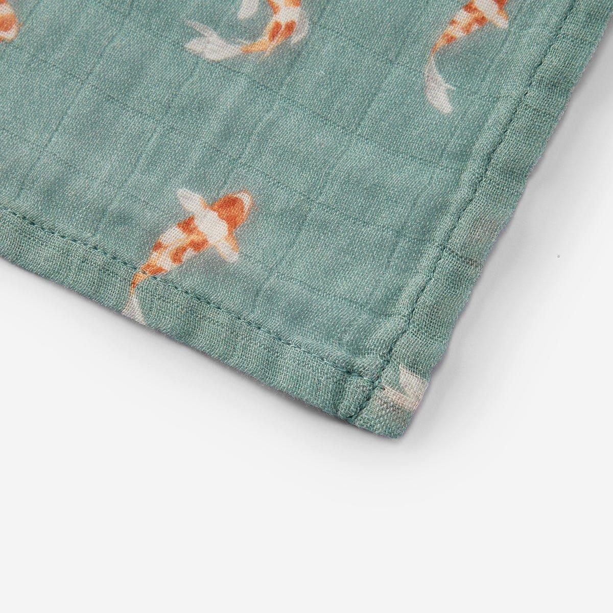 Swimming Koi Organic Cotton Two-Piece Burp Cloth Set image number 4