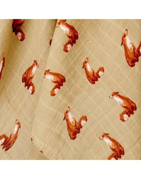 Gold Fox Organic Cotton Muslin Two-Piece Burp Cloth Set