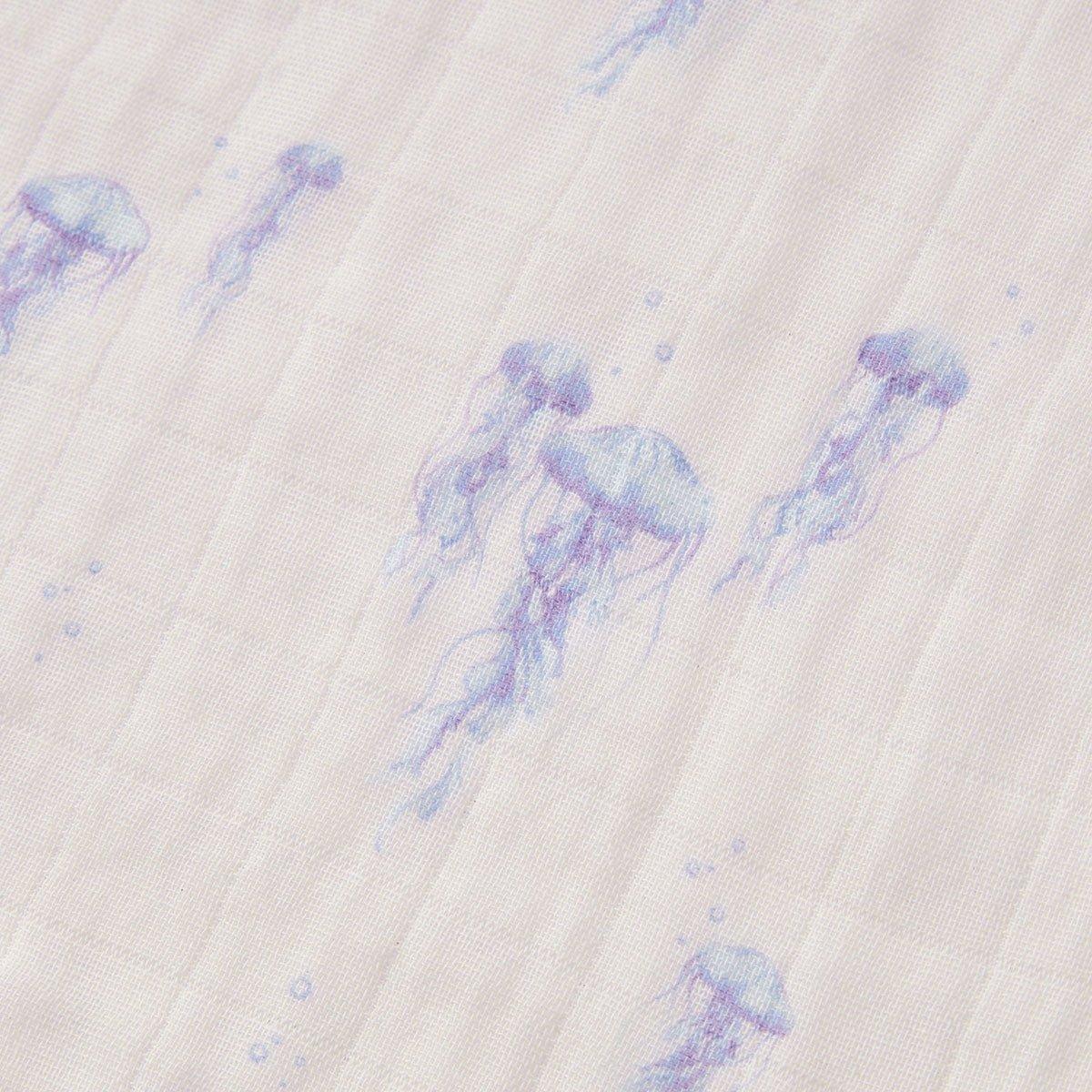 Sunset Jellyfish Organic Cotton Two-Piece Burp Cloth Set image number 3