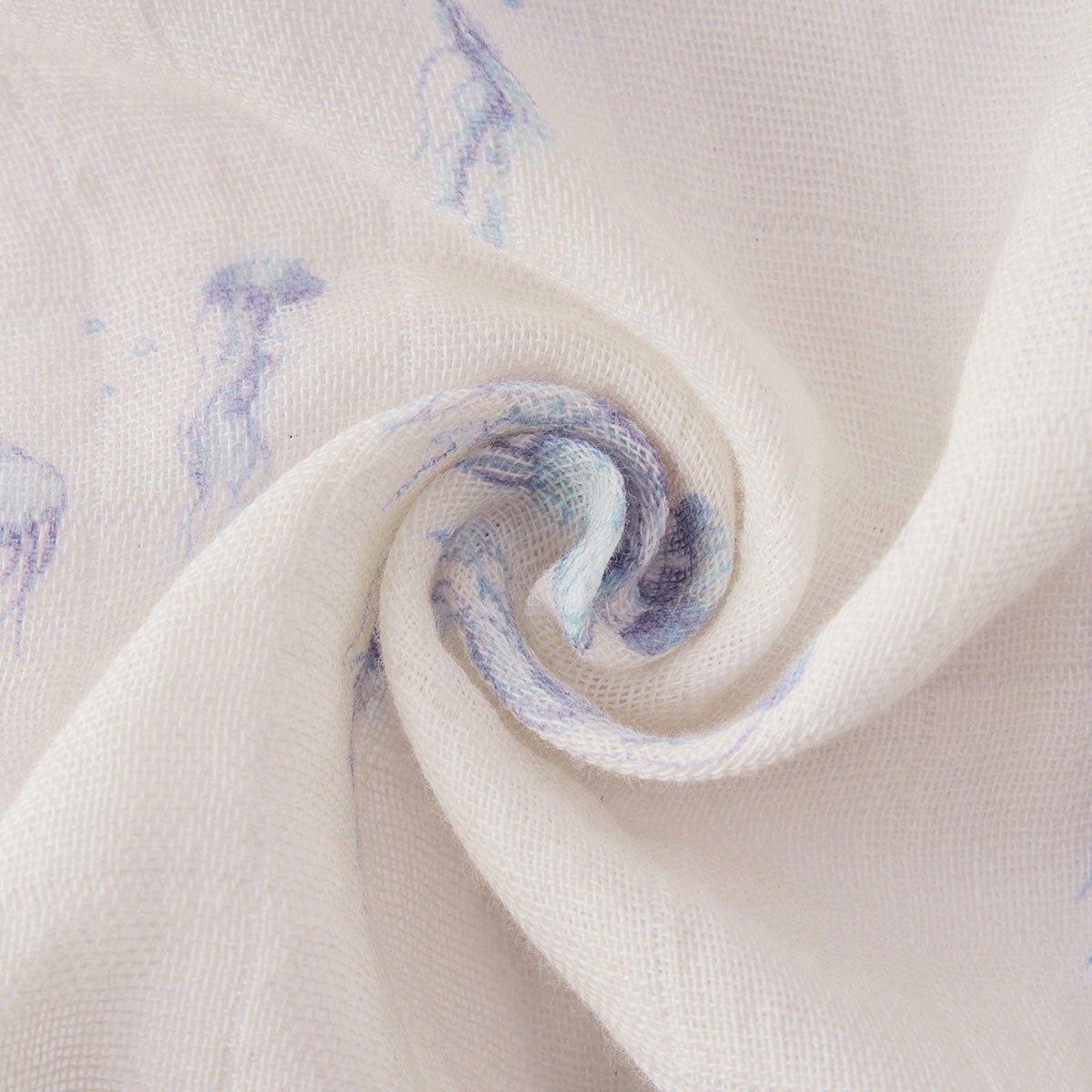 Sunset Jellyfish Organic Cotton Two-Piece Burp Cloth Set image number 4