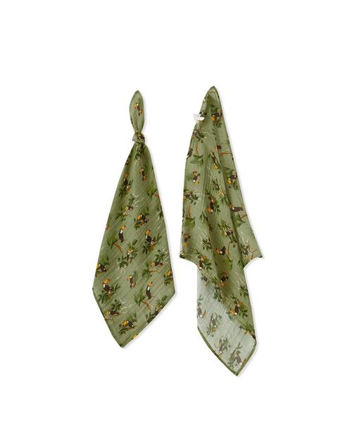 Toucan Organic Cotton Two-Piece Burp Cloth Set