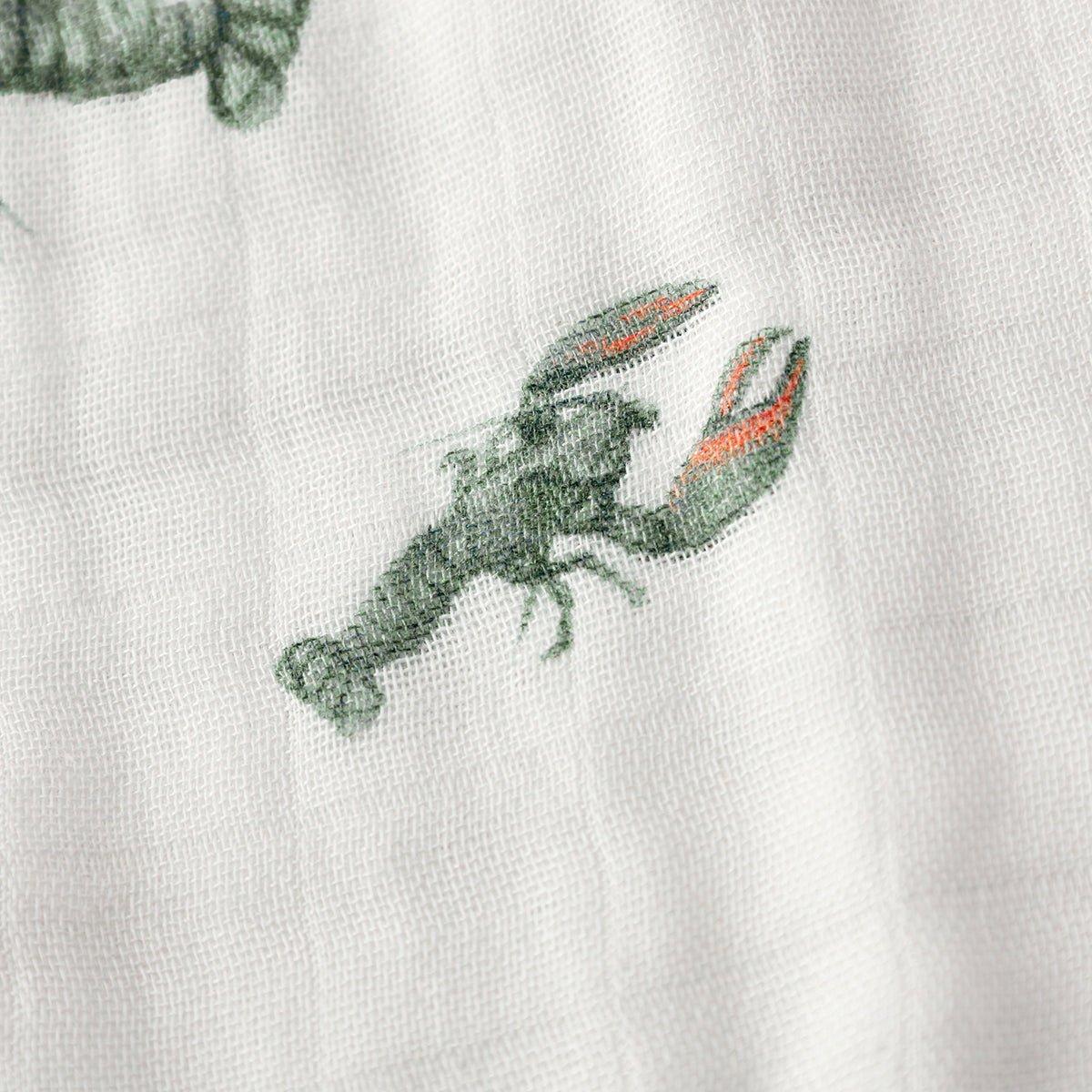 Mint Lobster Contour Four Layer Burp Cloth image number 4