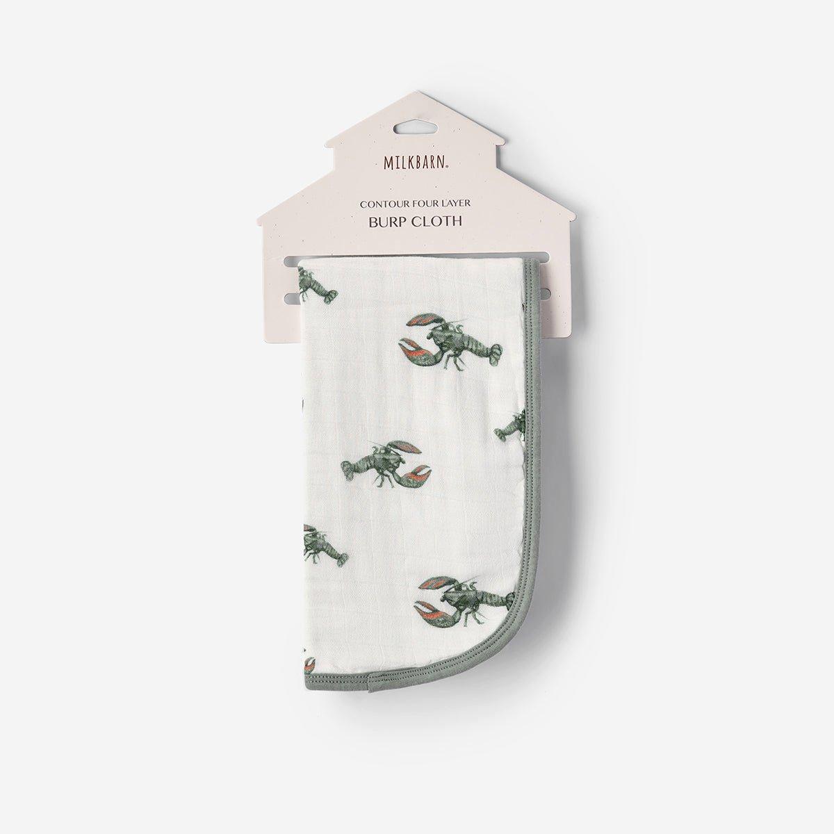 Mint Lobster Contour Four Layer Burp Cloth image number 1