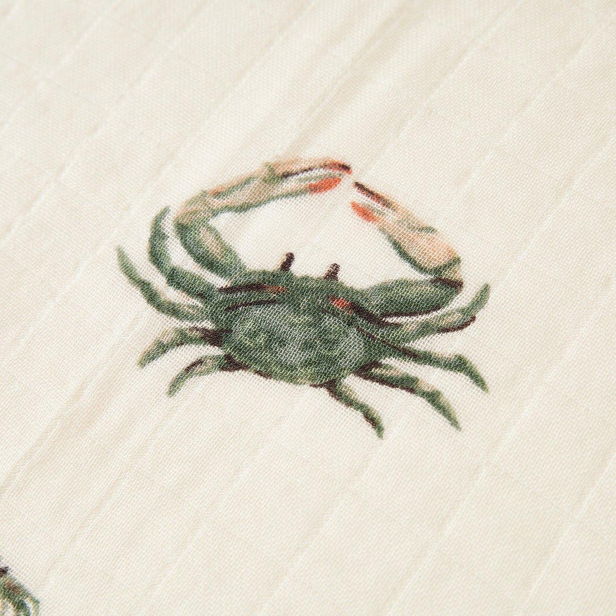 Coastal Crab Bamboo Muslin Two-Piece Burp Cloth Set image number 2