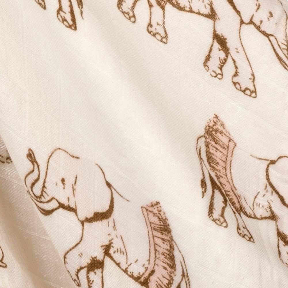 Tutu Elephant Bamboo Muslin Two-Piece Burp Cloth Set image number 1