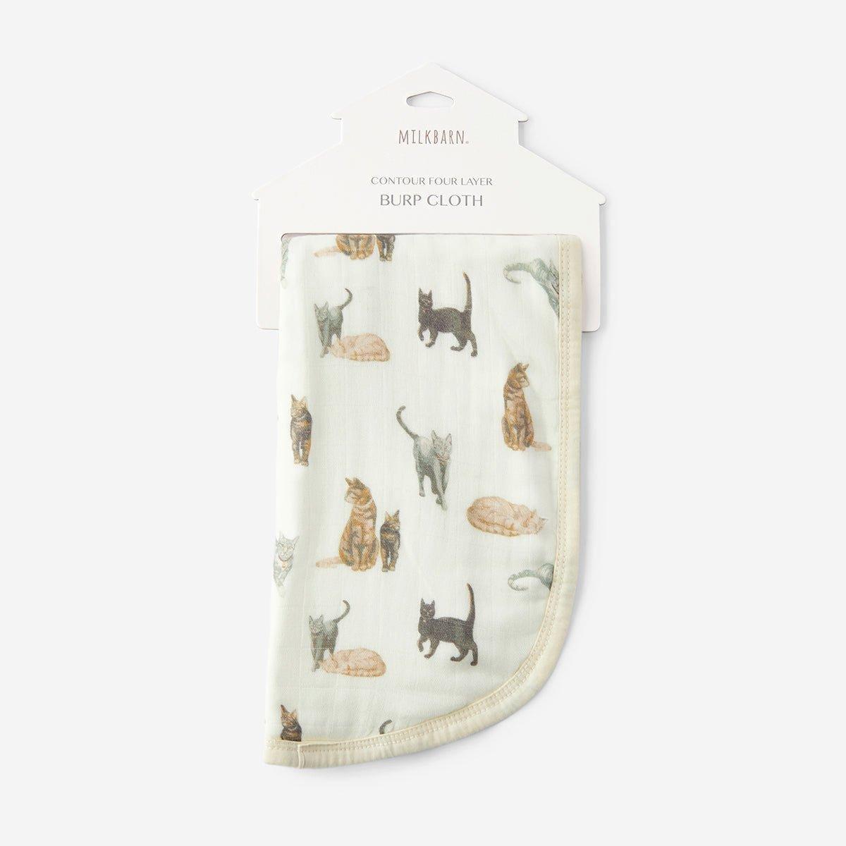 Cat Contour Four Layer Burp Cloth image number 1