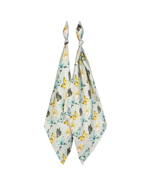 Butterfly Bamboo Muslin Two-Piece Burp Cloth Set