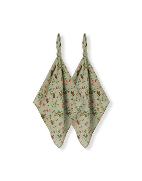 Apple Orchard Organic Cotton Two-Piece Burp Cloth Set
