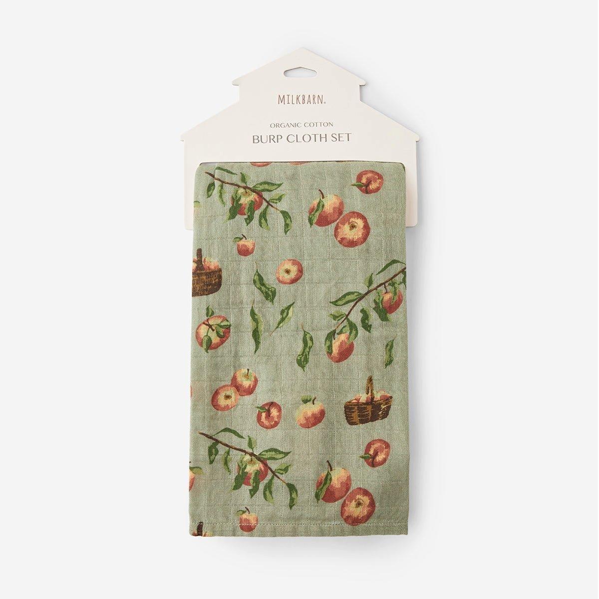Apple Orchard Organic Cotton Two-Piece Burp Cloth Set image number 2