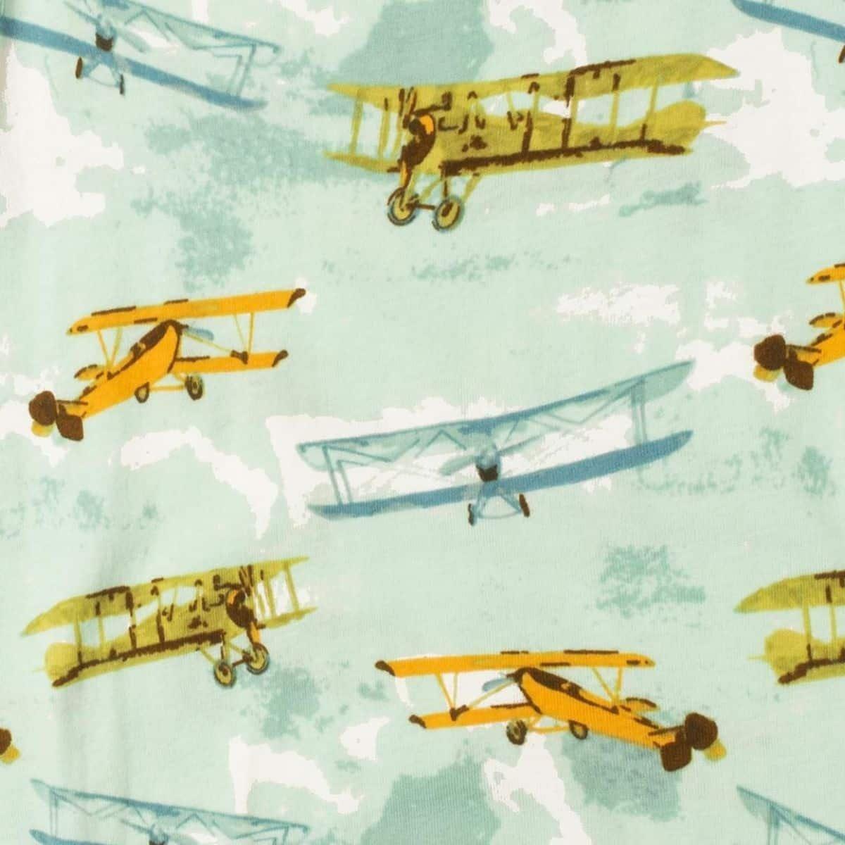 Vintage Planes Organic Cotton Muslin Two-Piece Burp Cloth Set image number 1