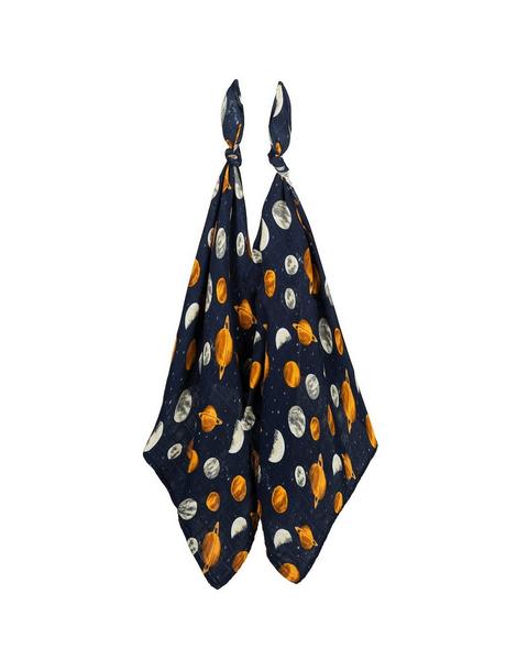 Planets Bamboo Muslin Two-Piece Burp Cloth Set