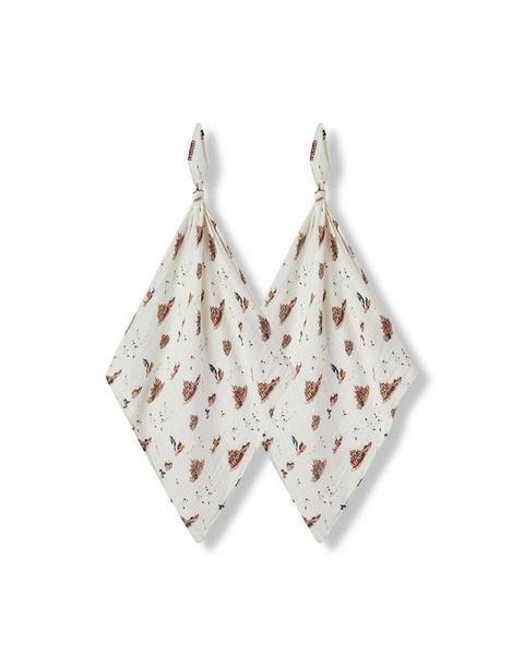 Sandcastle Organic Cotton Muslin Two-Piece Burp Cloth Set