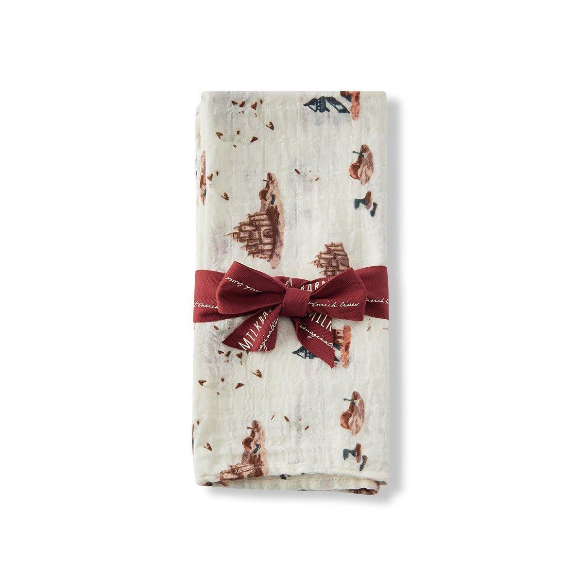 Sandcastle Organic Cotton Muslin Two-Piece Burp Cloth Set image number 1