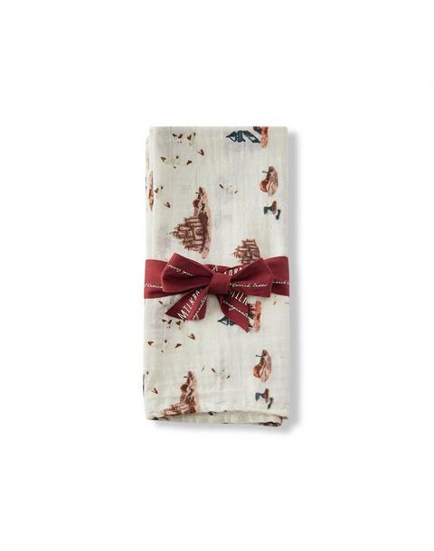 Sandcastle Organic Cotton Muslin Two-Piece Burp Cloth Set