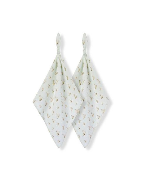 Sailboat Melody Organic Cotton Two-Piece Burp Cloth Set